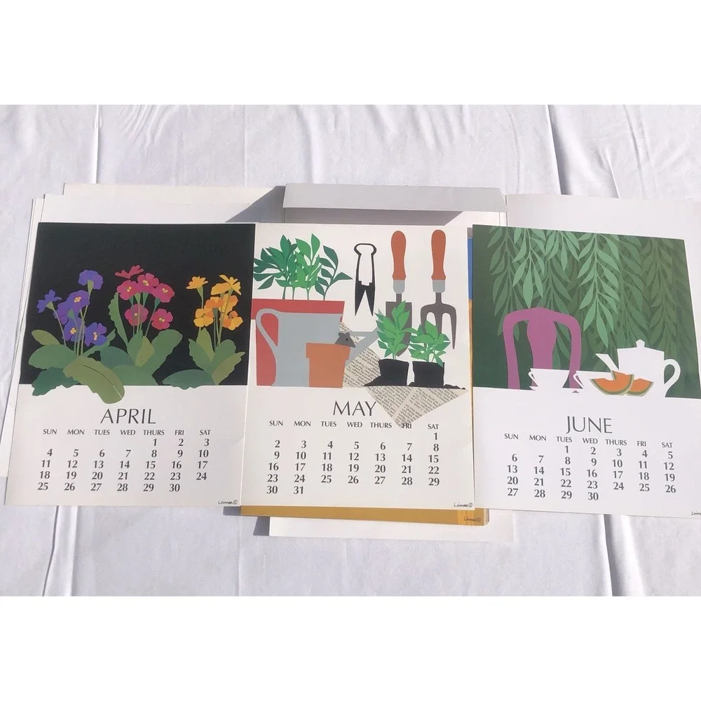 LINNEA POSTER CALENDAR for year 1993 - Complete Can Be Reused 2027 2038 2049